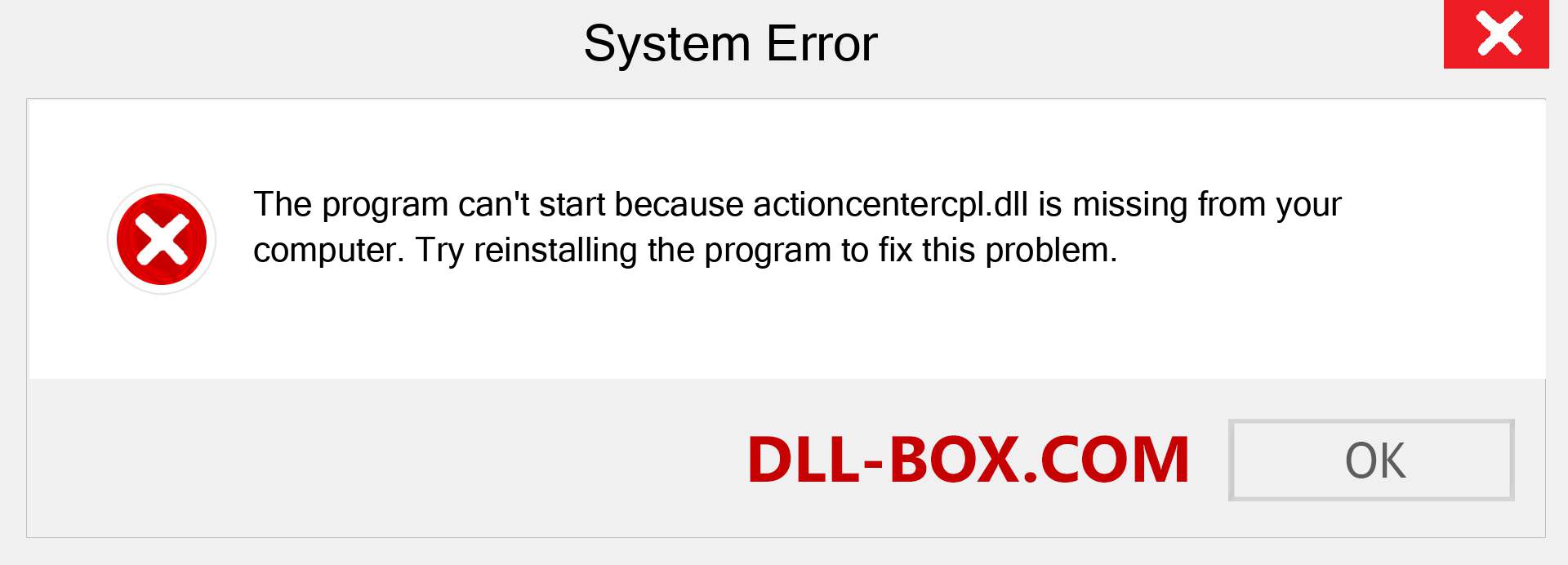  actioncentercpl.dll file is missing?. Download for Windows 7, 8, 10 - Fix  actioncentercpl dll Missing Error on Windows, photos, images